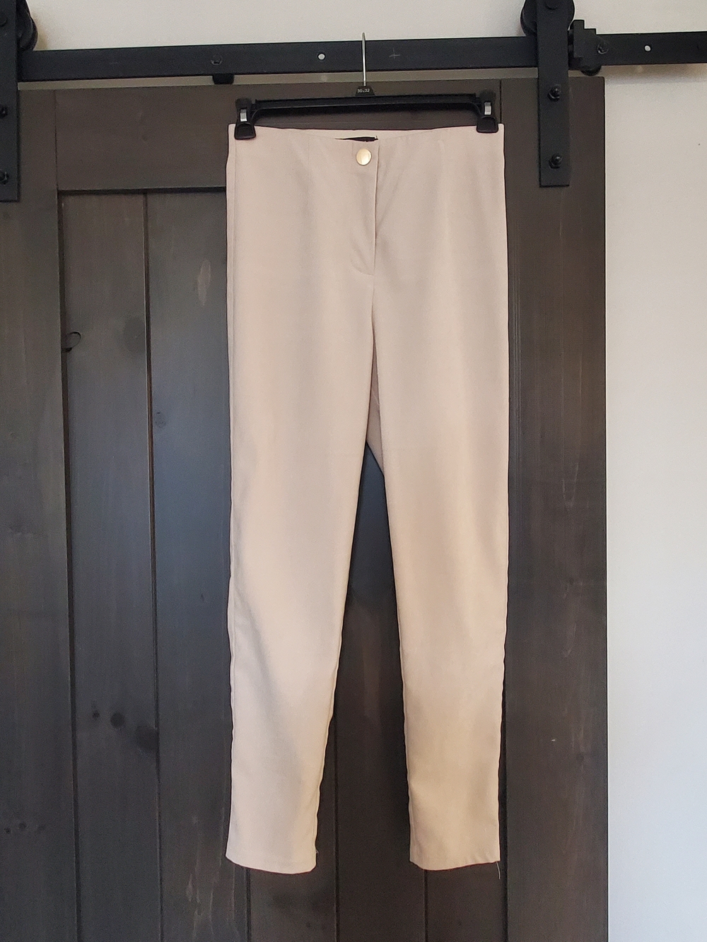 Zara Cream Slim-Fit Stretch Pants